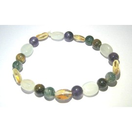 TIGERS EYE MOSS AGATE CITRINE MOONSTONE AMETHYST BRACELET CRYSTAL HEALING FASHION GIFT WELLNESS GEMSTONE ACCESSORY
