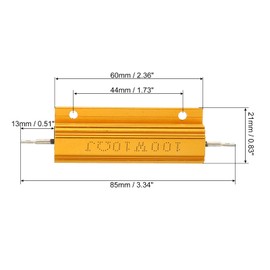 PATIKIL Pack of 5 100W 10 Ohm Aluminium Case Resistor Housing Wire Resistors Screw Tap Power Resistor Gold Tone