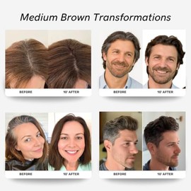 Polar Haircare - Champú de tinte para el cabello castaño medio para mujeres y hombres, champú de color natural semipermanente para cobertura de canas,