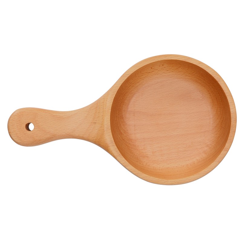 Wooden Bowl with Handle Noodle Bowl for Salad Fruit Soup