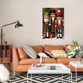 Christmas Diamond Painting Kits for Adults, Nutcracker Soldier Diamond Art Kits for Beginners, 5D DIY Full Drill Gem Art Kits for Home Wall Decor 12x16 Inch