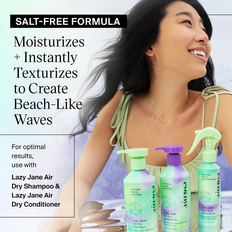 Eva NYC Lazy Jane Wave Spray, Salt-Free Texture , Non-Sticky