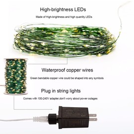 RESNICE Extra Long Green Wire Fairy Lights Plug in 400FT High Bright 1200 LED Waterproof LED String Lights with Remote Warm White for Christmas Tree, Patio, Garden, Backyard