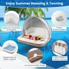 CHEFJOY Inflatable Pool Float with Canopy, 71” Tanning Lounger with