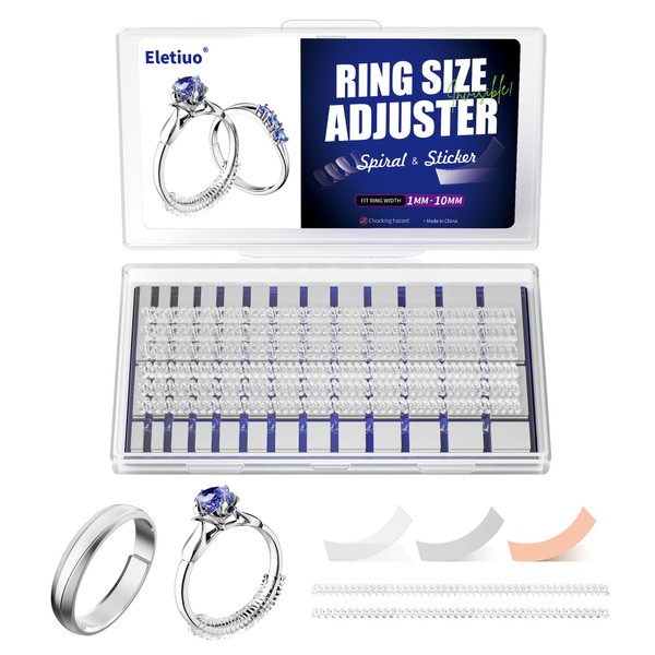 ELETIUO Invisible Ring Size Adjuster Set for Loose Rings,2 Style