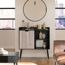 Ameriwood Home Grafton Bar Cabinet, Black Oak