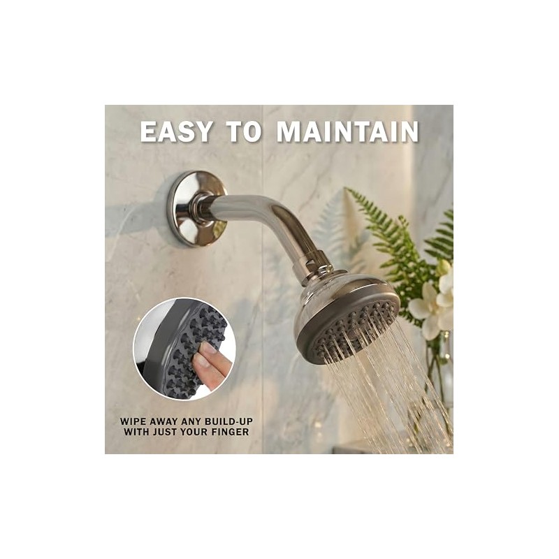 Aqua Elegante Pressure Boosting Shower Head - 3 Inch Wall