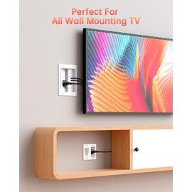 ELECTOP Dual Outlet in Wall Cable Management Kit, TV Cord Hider for Wall Mounted TV, Recessed Low Voltage Media Wall Plate for Power Cables & Low Voltage Wires