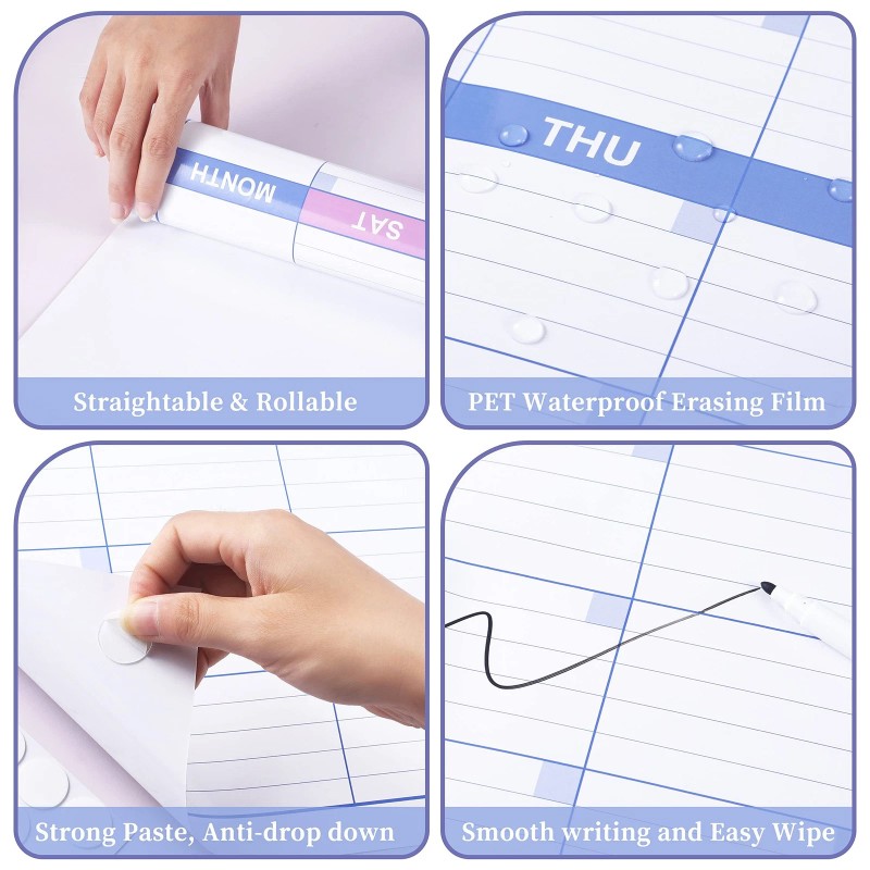 BooQool Large Dry Erase Calendar for Wall - Undated 3
