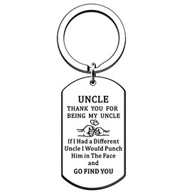 JMIMO Uncle Keyring Gifts Father’s Day Gifts Christmas Birthday Gift Uncle Gifts from Niece Nephew Thank You for Being My Uncle Keychain