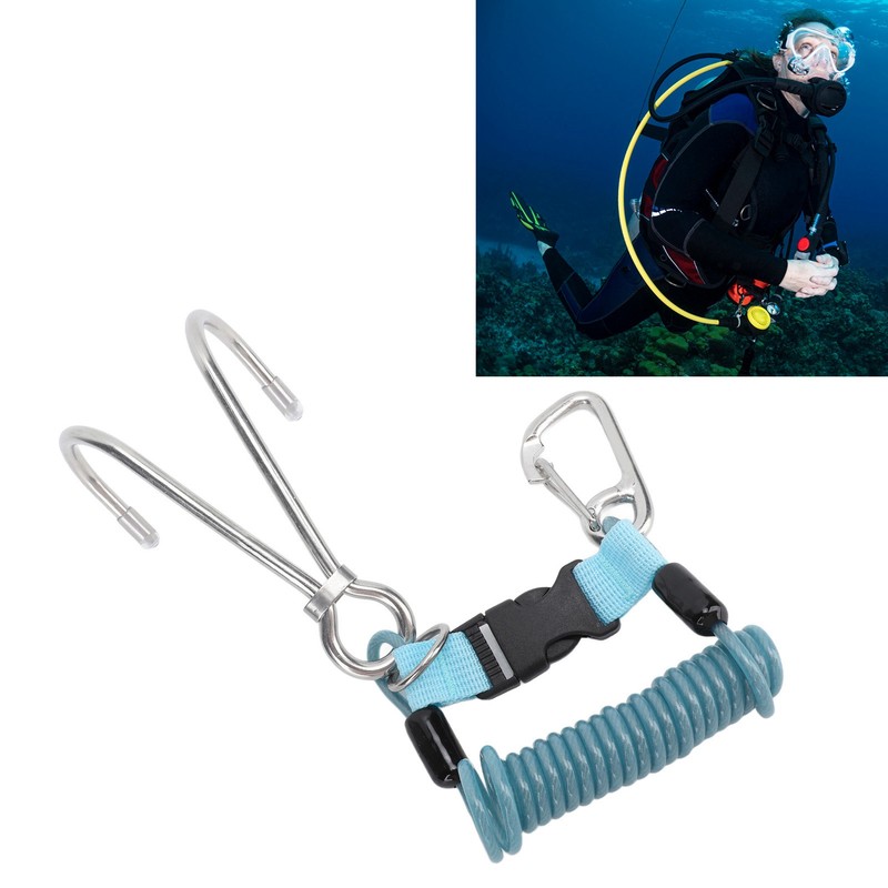 Spring Coiled Diving Hook Stainless Steel Double End Snap Clip