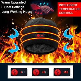 Autocastle Heated Hat Rechargeable Battery Heat Cap,3 Heat