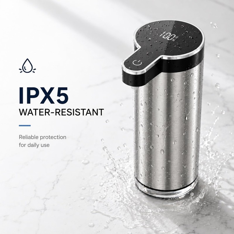 Automatic Liquid Soap Dispenser Touchless, Stainless Steel,USB Rechargeable
