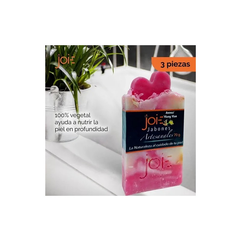 Jabón Artesanal Natural De Avena Con Ylang Ylang (pack 6)