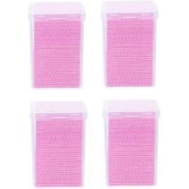 Healeved Toallitas Profesionales de Limpieza de Pegamento para Pestañas, 800 Piezas, Tamaño Mediano, No Tejido, para Extensiones y Salón de Belleza, Color Rosa, 4 Cajas