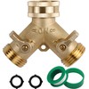 Triumpeek Triumpeek Brass Garden Hose Splitter, 3/4 Inch 2-Way Y