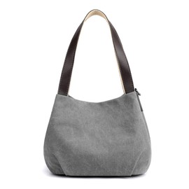 CORIOS Women Underarm Bag Canvas Handbag Ladies Top Handle Bag Casual Clutch Tote Bag for Shopping Work School Travel Casual Daily Grey