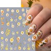 4Pcs Flower Nail Art Stickers Decals 5D Embossed Daisy Nail