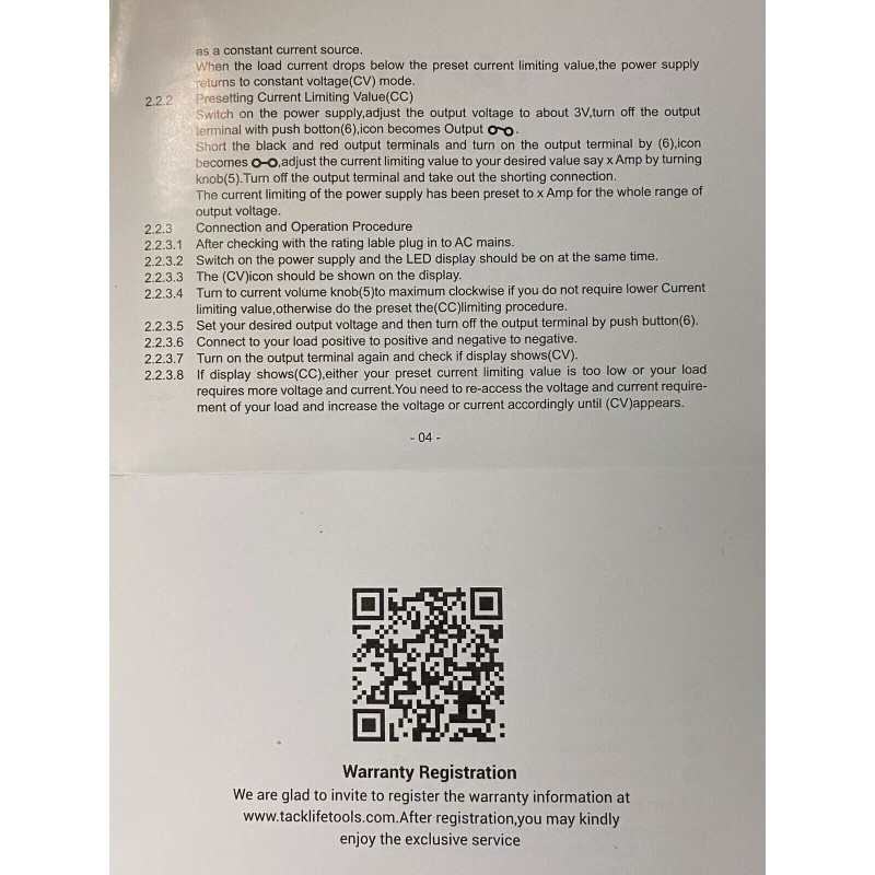 TACKLIFE 0-30V DC 10-AMP Variable Power Supply Course /Fine Adjustment