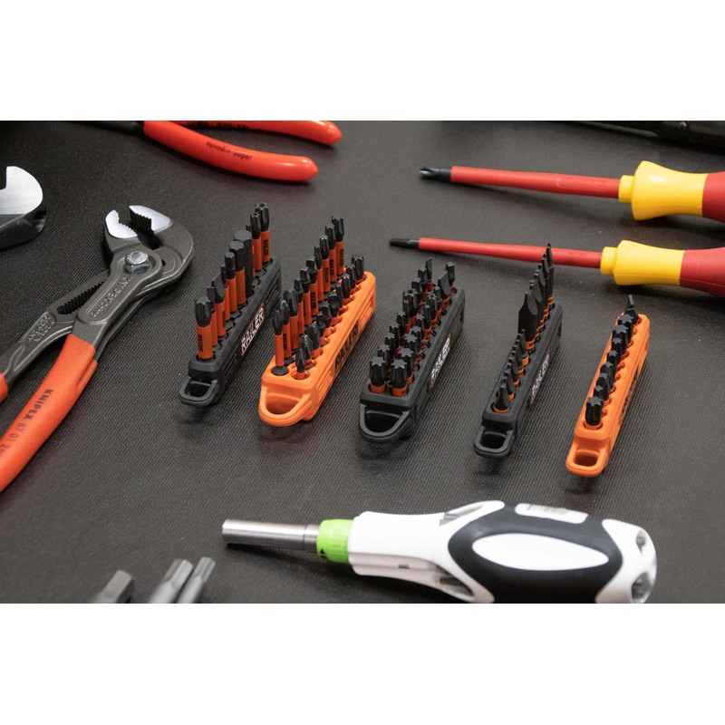 Screwdriver Bit Holder Storage Organizer – Railer 10-Hole Orange Bit