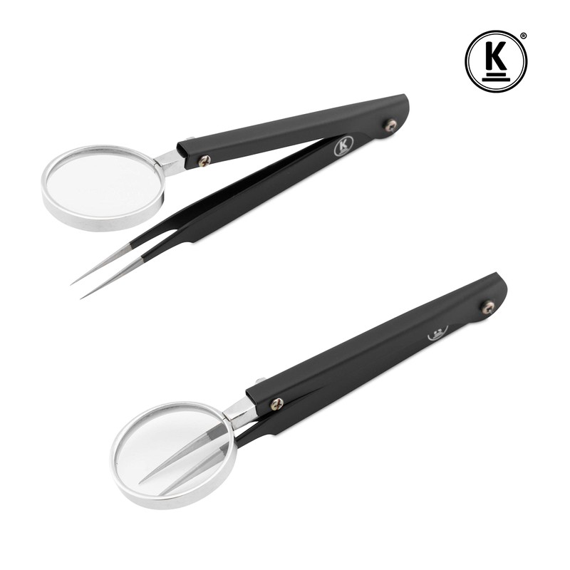 K-Pro Tweezer with Magnifying Glass Stainless-Steel