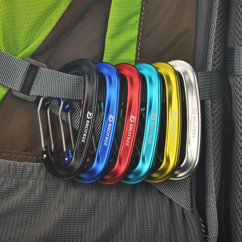 Brotree Carabiner, Load Capacity 12KN (1200kg), Mountain Button D-Ring, Lightweight