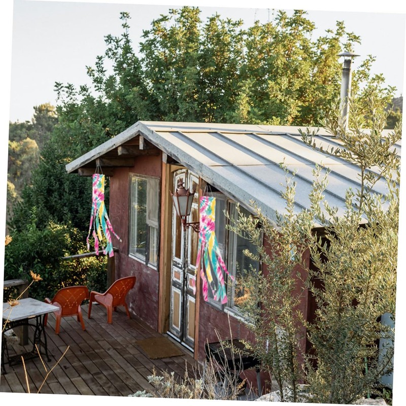 Mipcase 4Pcs Tie Dye Windsock Flags Durable Outdoor Hanging Decor