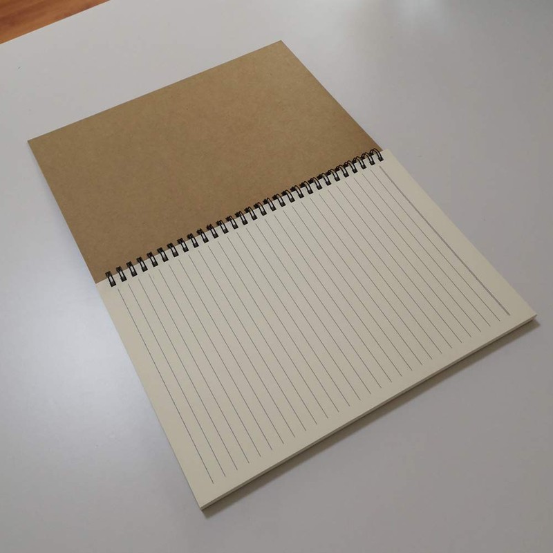 YUREE Spiral Notebook/Spiral Journal Lined, B5 Hard Kraft Cover Wire