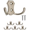 Fuxxer® - 5 Classic Coat Hooks, Clothes Hooks, Double Hooks,
