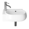 AmpleCharmic Wall Mount Bathroom Vessel Sink, 16.5’’ Floating Ceramic Basin