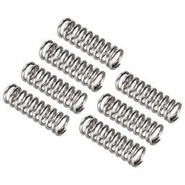 QUARKZMAN Small Compression Spring x 7 Pieces Spring Steel Tension Spring for Household Applications, Silver Tone, 1.2 mm Wire Diameter, 8 mm Outer Diameter, 25 mm Free Length
