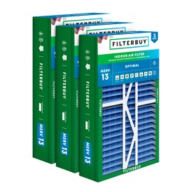 Filterbuy 17.5x27x5 Air Filter MERV 13 Optimal Smoke & Allergy Defense (3-Pack), Pleated HVAC AC Furnace Filters for Trane Perfect Fit & American Standard (Actual Size: 17.13 x 26.13 x 4.97)