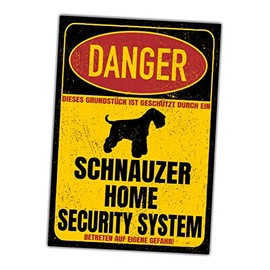 Schnauzer Danger Security System Door Sign Dog Sign