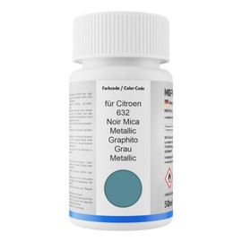 MG PRIME Autolack Lackstift Set für Citroen 632 Noir Mica Metallic/Graphito Grau Metallic Basislack Klarlack je 50ml