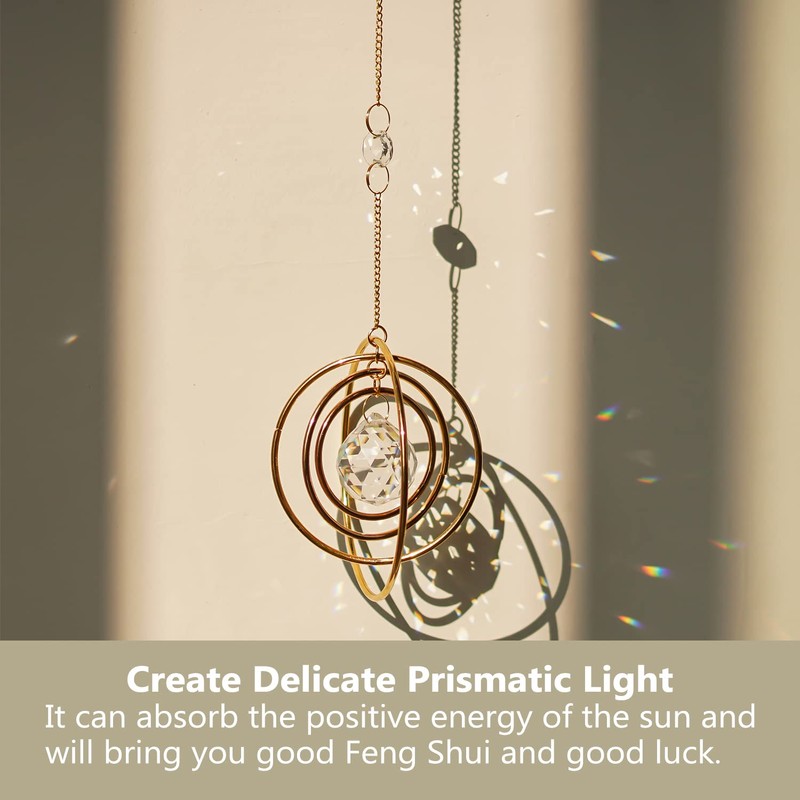 H&D HYALINE & DORA Crystal Galaxy Suncatcher, Hanging Rainbow Suncatcher