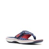 Clarks Women's Breeze Sea Flip-Flop, Navy/Red Synthetic, 5