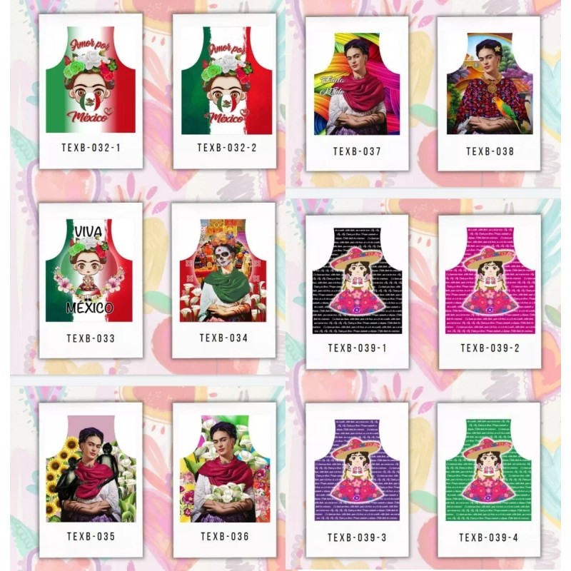 Texben 12 Mandiles Para Cocina Sublimados Frida Calo