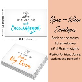 Colorful Open When Envelopes for University College Student, Leaving Home Daughter Son Gifts, Boyfriend or Girlfriend College Care Package, Long Distance Relationship Friend Gift, 16 Envelopes -01