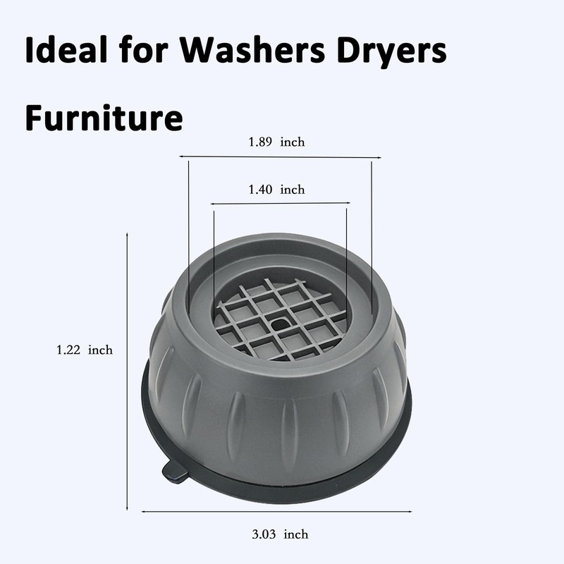 4Pcs Anti Vibration Pads for Washing Machine, Washer Vibration Dampening