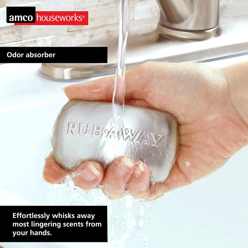 Amco Rub Away Bar, Stainless Steel Odor Absorber (3.1" x