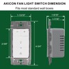 Akicon Dimmer Switch for Bathroom Fan, Fan Control and Dimmer