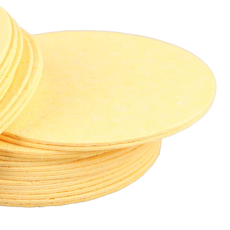 Compressed Wood Pulp Facial Sponges Natural Cellulose Face Sponge for