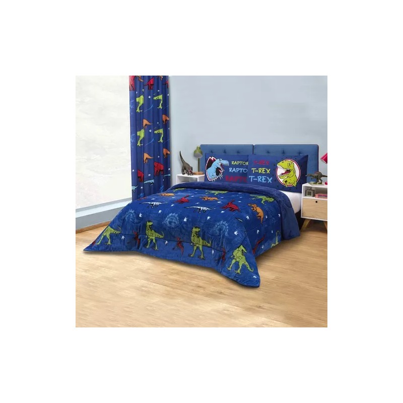 Colchas Elefantito Cobija Colchas Elefantito JURASICO color azul de 220cm