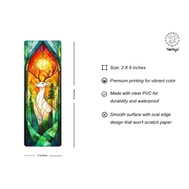 TwoDays Fantasy Stained Glass Art Transparent PVC Bookmarks, Dark Romance Merch for Readers, Romantasy Inspired Bookish Gifts for Book Lovers Booktok, Book Accessories (Set of 3, 6'' x 2'')