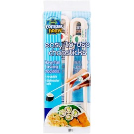 Compac Home Easy-to-Use Chopsticks, Plastic Dishwasher Safe, Great for All Ages, Parties, Stocking Stuffer, 4 Count