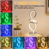 Mayful Modern RGB Table Lamp with LED Spiral Design, Silver