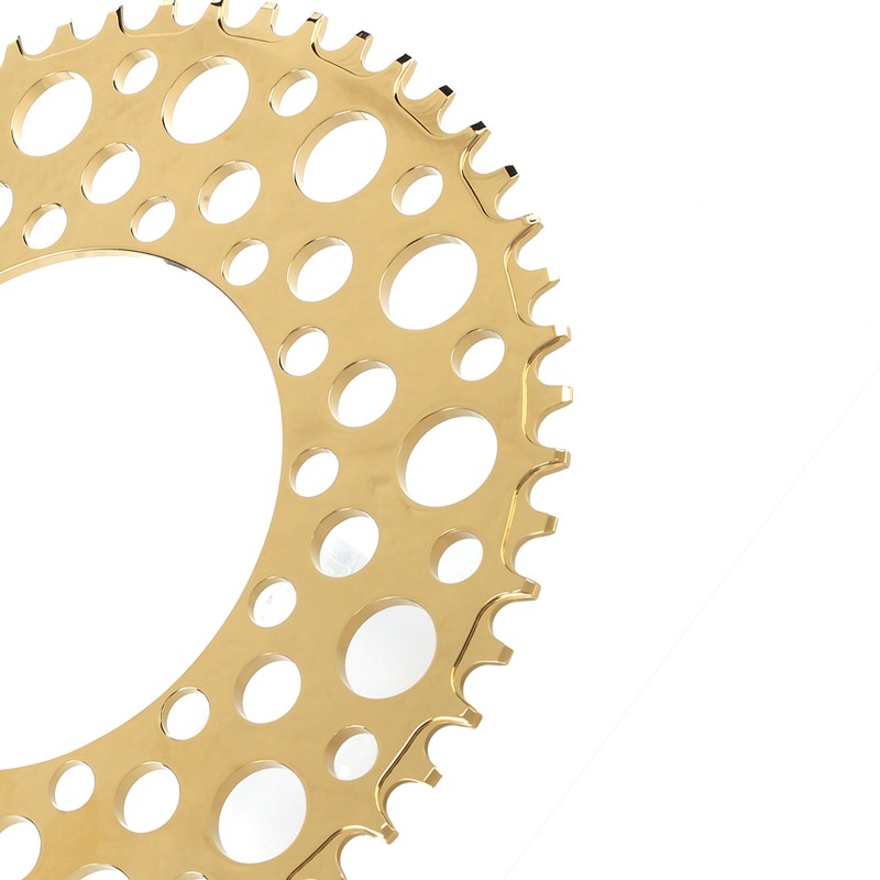 Folding Bicycle Chainwheel Smooth Fastness AntiCorrosion Wearproof Bike Chainring(Titanium Gold