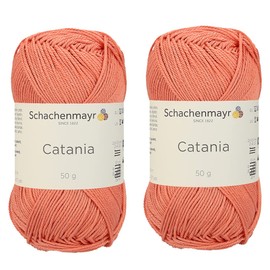 Juego de 2 madejas: hilo de algodón 100% mercerizado SMC Catania Originals, total 3.5 onzas, cada uno de 1.7 onzas (50 g) / 136 años (125 m) Amigurumi Fine-Sport 2 (427 SCAMPI)