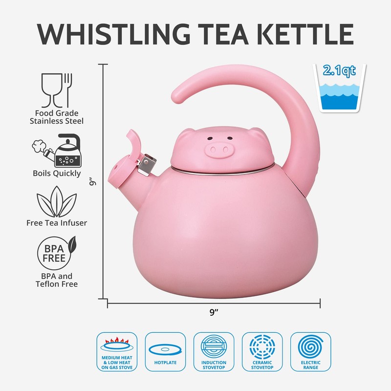 Whistling Tea Kettle for Stove Top Enamel on Steel Teakettle,