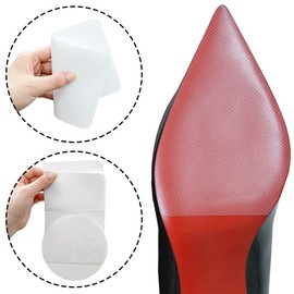 Dr. Foot Shoe Sole Protectors for high-Heels, Self Adhesive Silicone Non-Slip Shoes Cover Bottoms for Women (Clear - 2 Pairs)